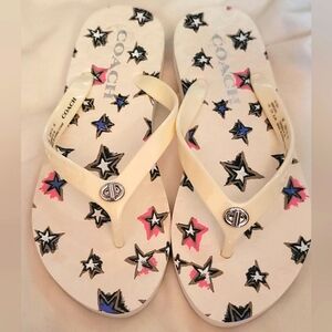 ❤️‍🔥❤️COACH Abigail Star Flip FlopS Sz 6